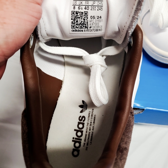 adidas Stan Smith White and Brown Sneakers - Picture 4 of 4